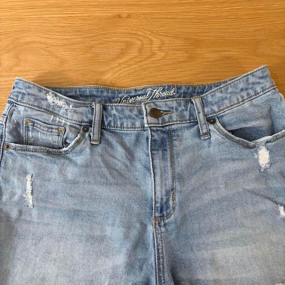 Universal Thread High Rise Shortie Shorts Women's 6 28 Cotton Denim - Picture 7 of 8